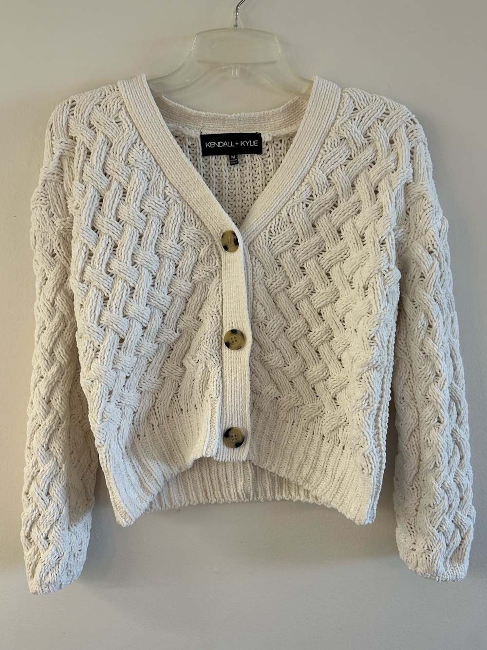 Kendall and Kylie Cropped Chunky Sweater, Size M